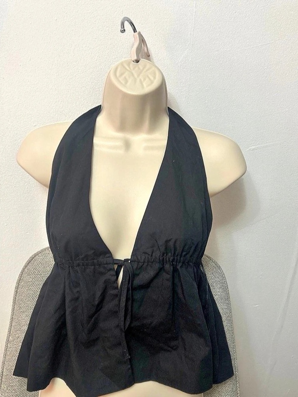 Black Halter Crop Top Like New